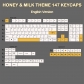 Honey Milk 104+43 Cherry Profile Keycap Set Cherry MX PBT Dye-subbed for Mechanical Gaming Keyboard English / Japanese